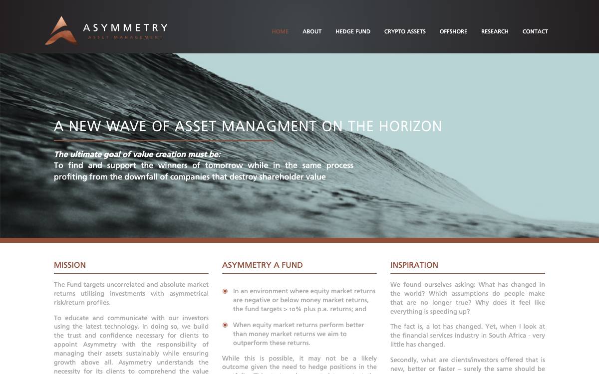Asymmetry Asset Management website preview