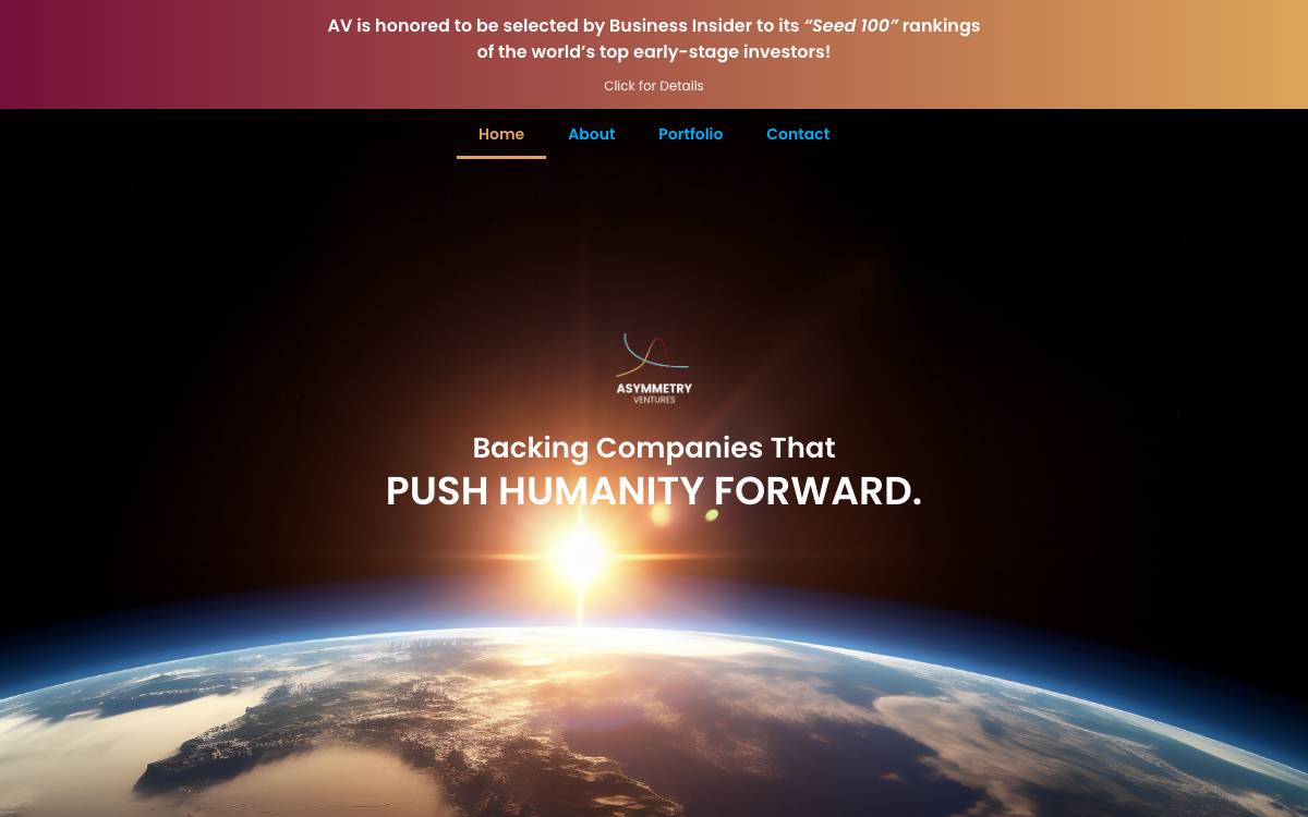 Asymmetry Ventures website preview