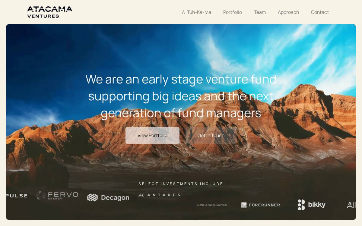Atacama Ventures website preview