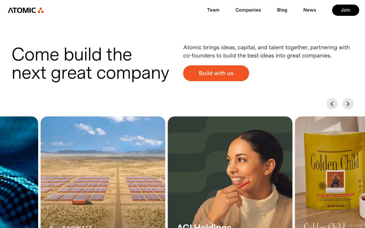 Atomic website preview