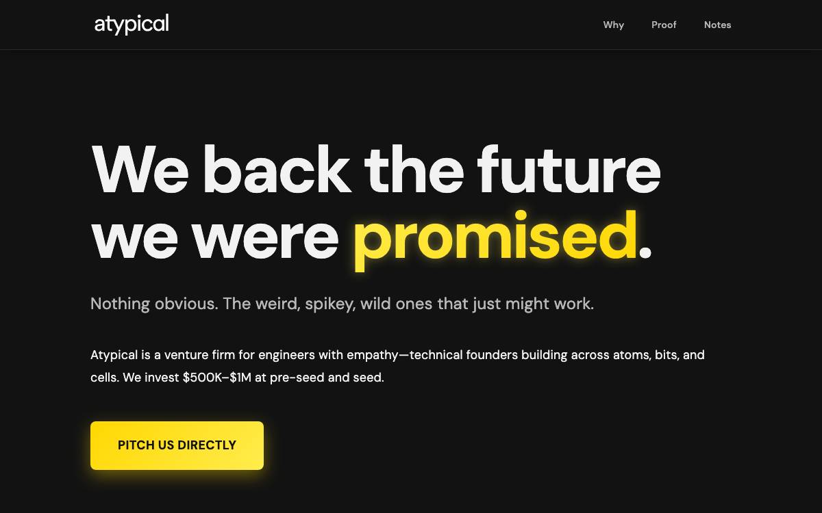 Atypical Ventures website preview