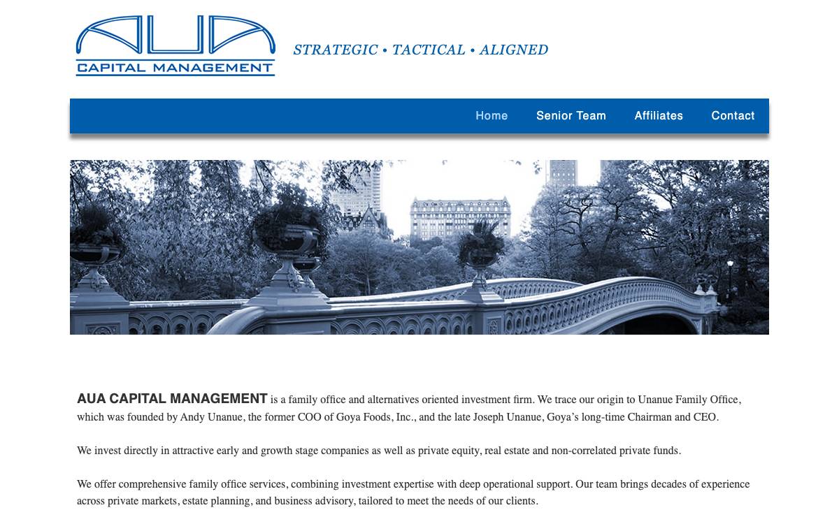 AUA Capital Management website preview