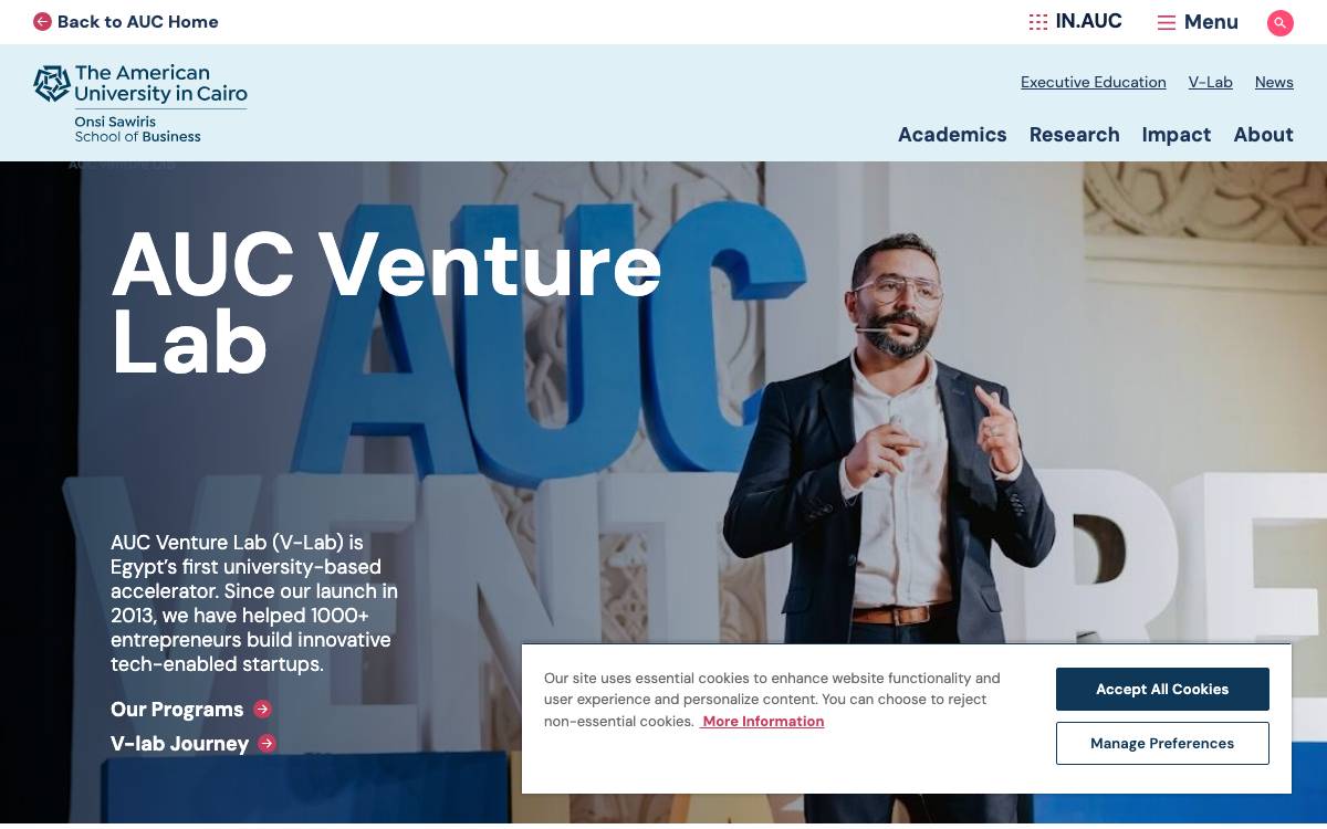 AUC Venture Lab website preview