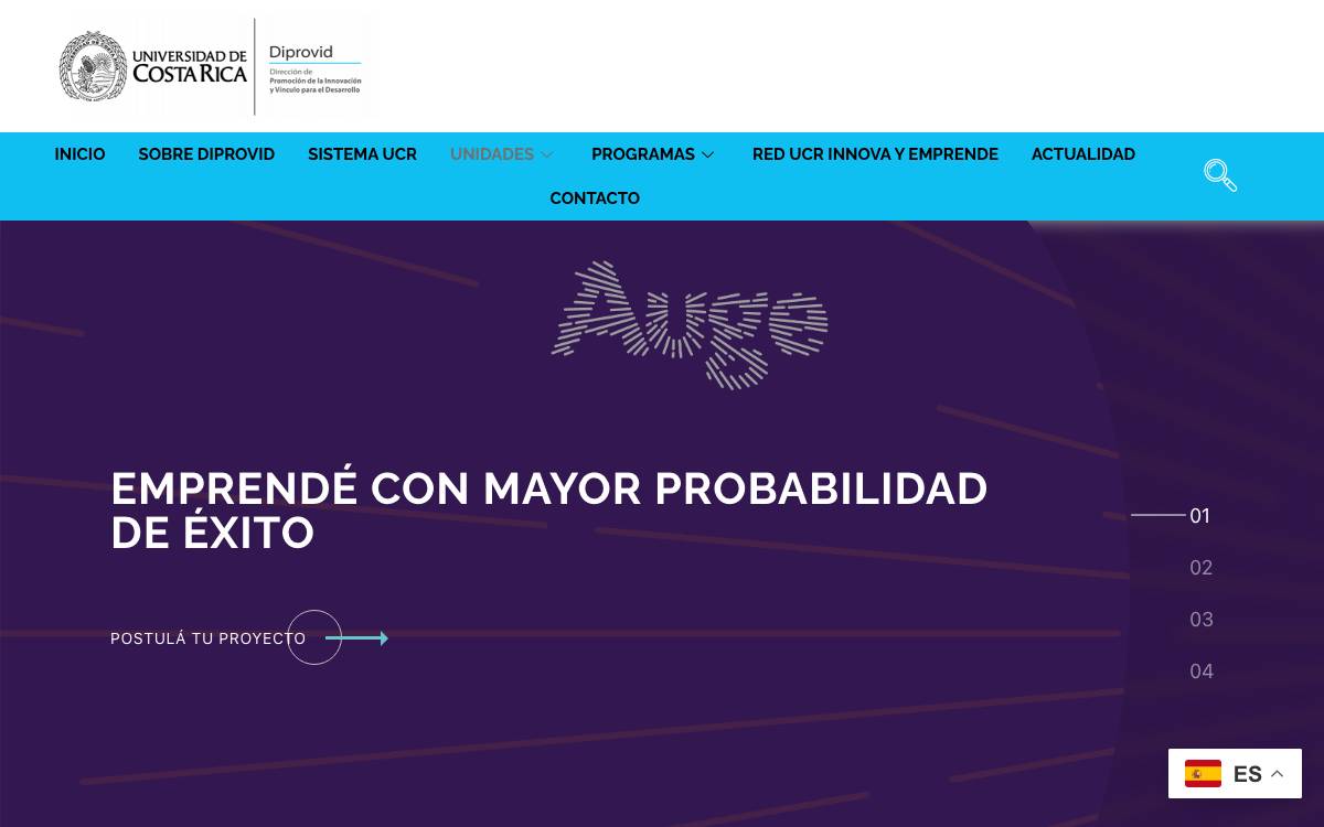 AUGE-UCR website preview