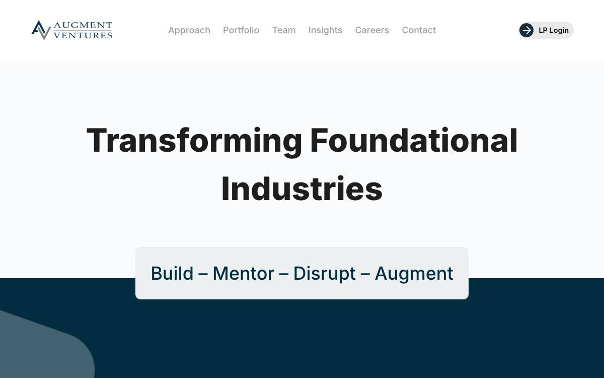 Augment Ventures website preview