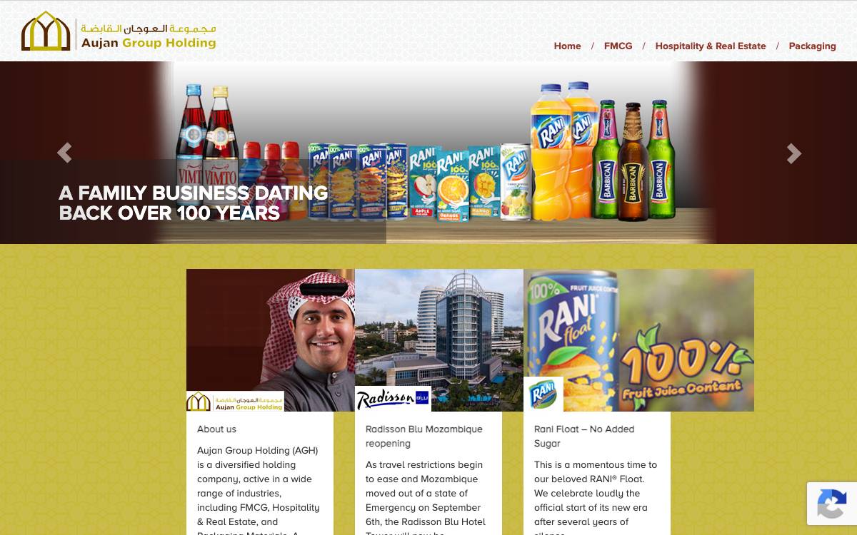 Aujan Group Holding website preview