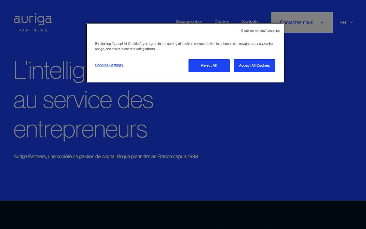 Auriga Partners website preview