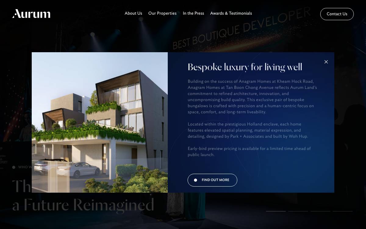 Aurum Investments website preview