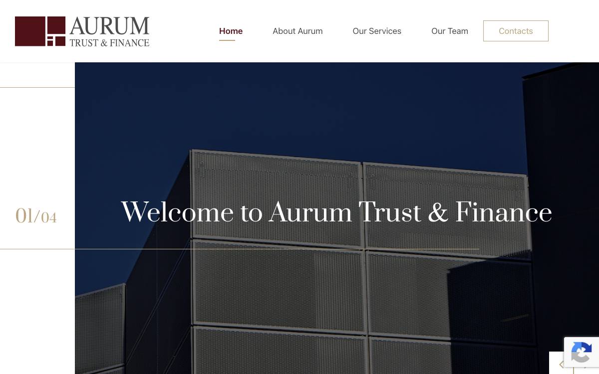 Aurum Trust & Finance SA website preview