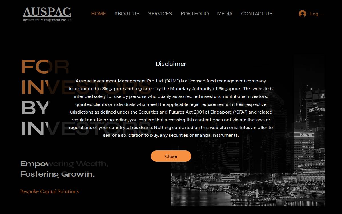 Auspac Investment Management website preview