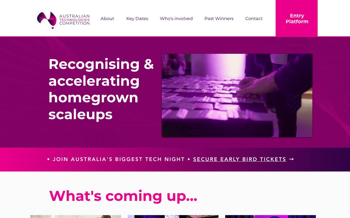 Australian Technologies Competition website preview