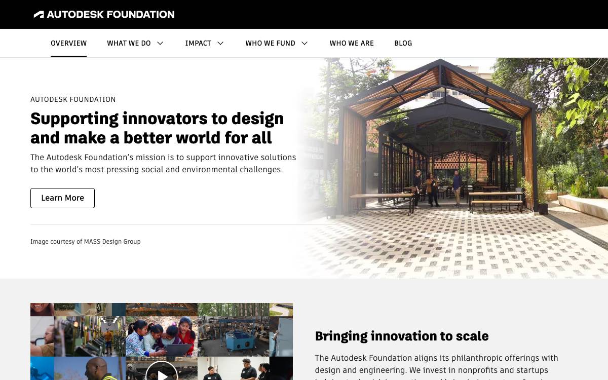 Autodesk Foundation website preview
