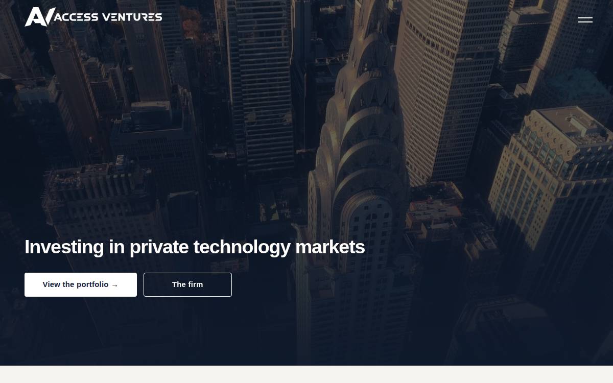Access Ventures (New York) website preview