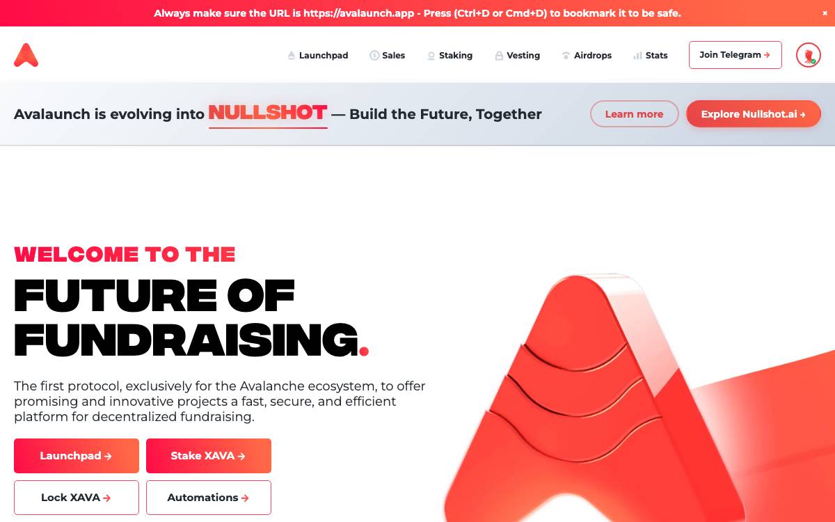Avalaunch website preview