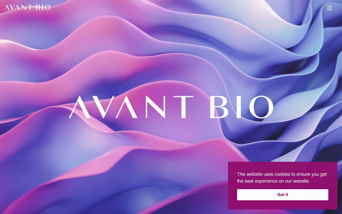 Avant Bio website preview