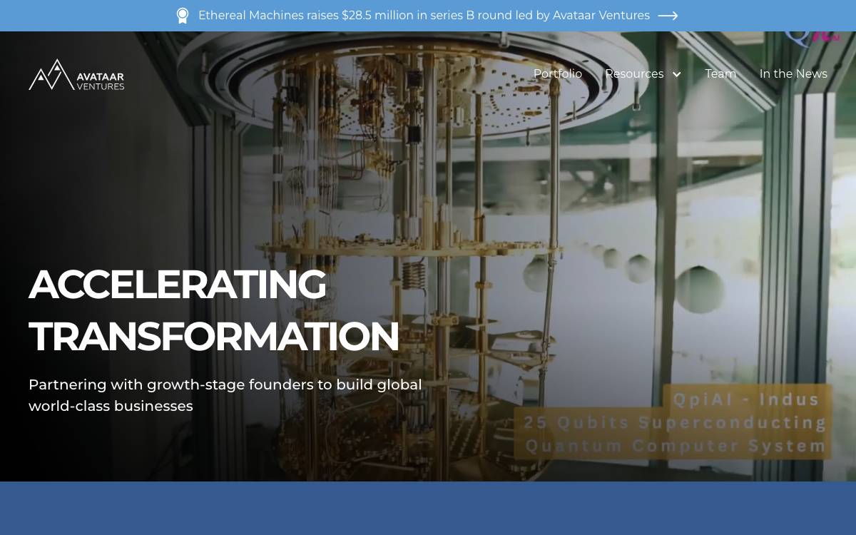 Avataar Venture Partners website preview
