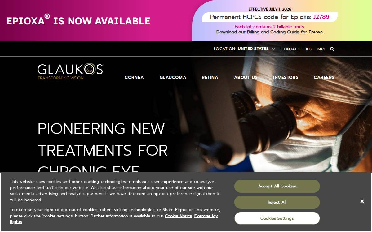 Avedro, Inc. website preview
