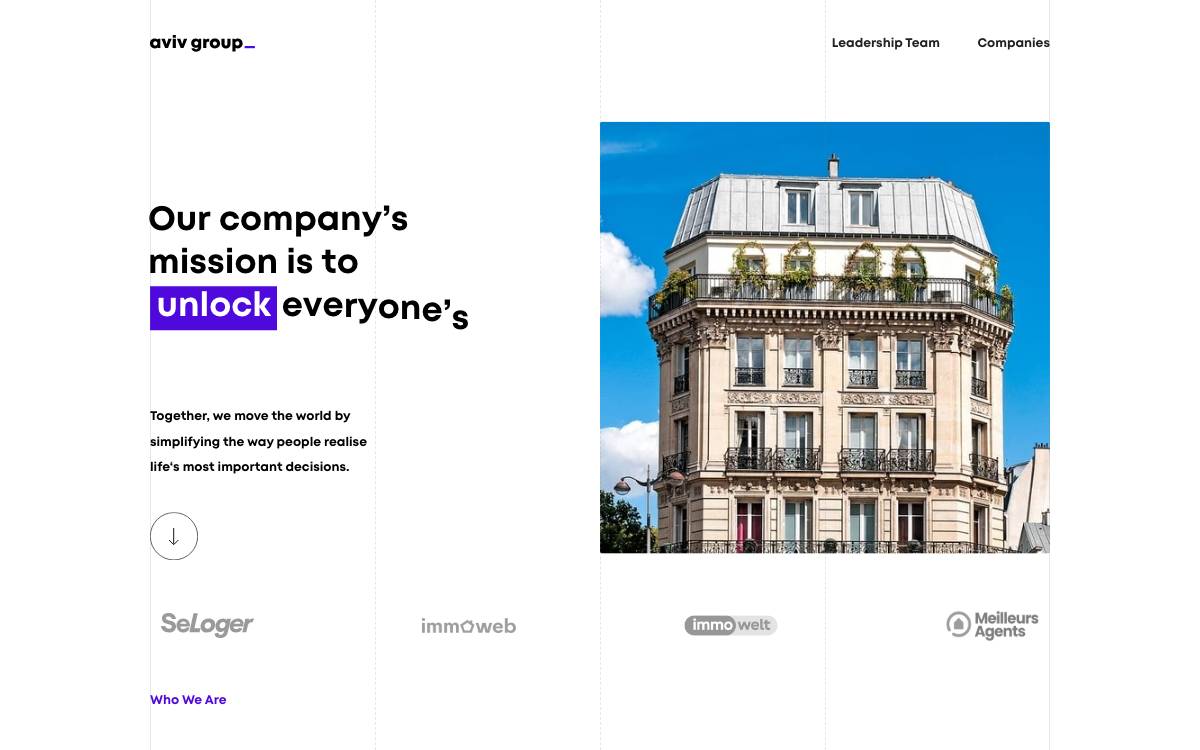 AVIV Group website preview