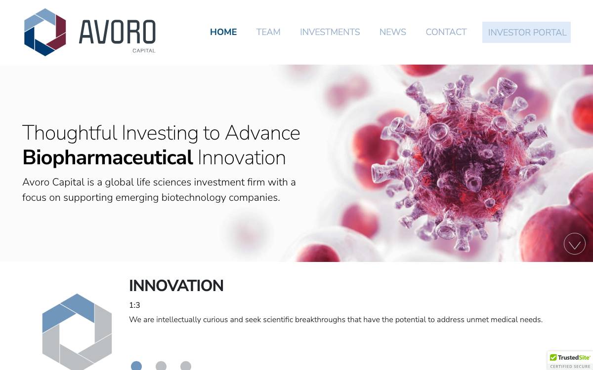 Avoro Capital Advisors website preview