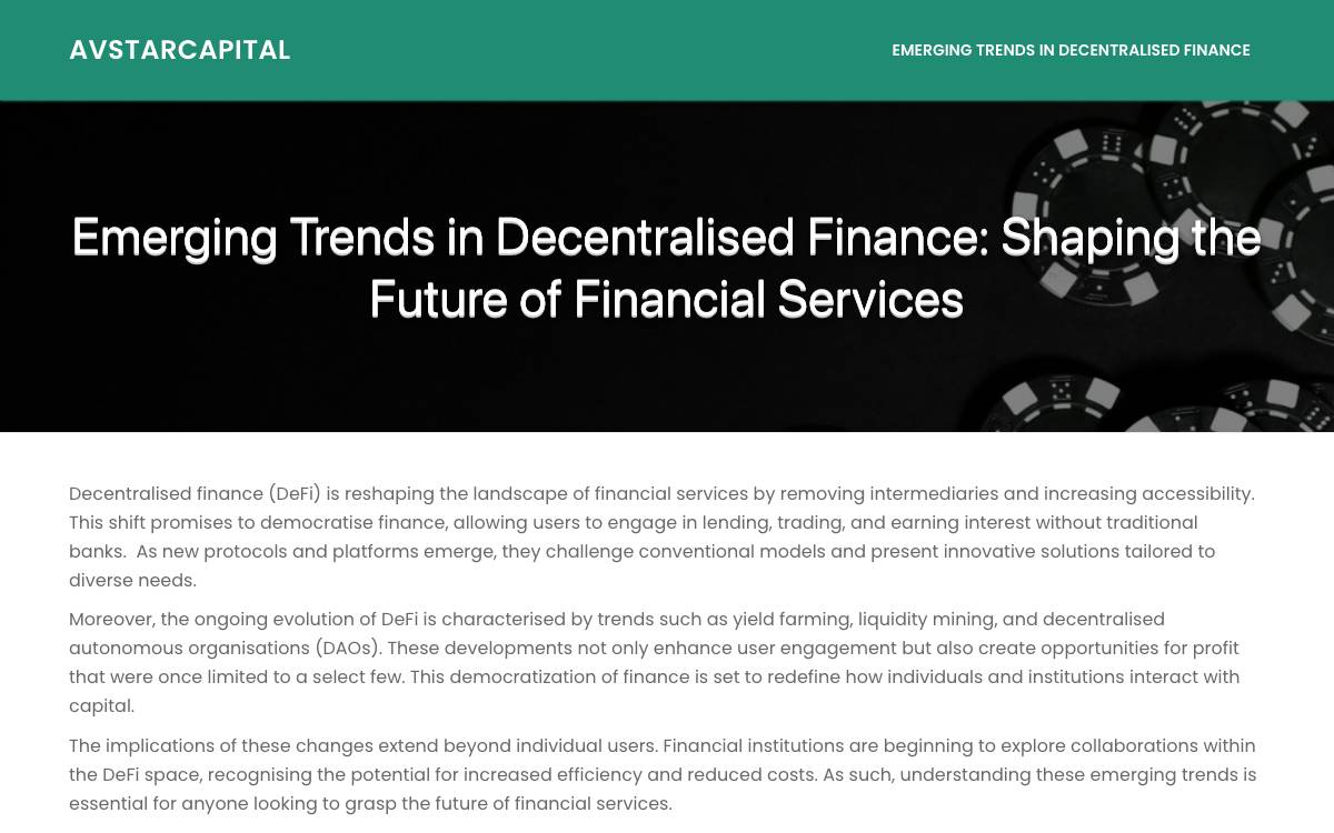 Avstar Capital website preview
