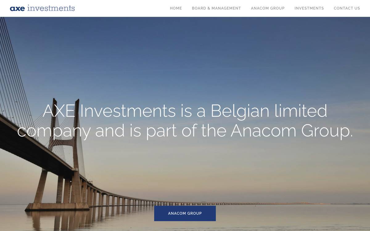 AXE Investments N.V. website preview