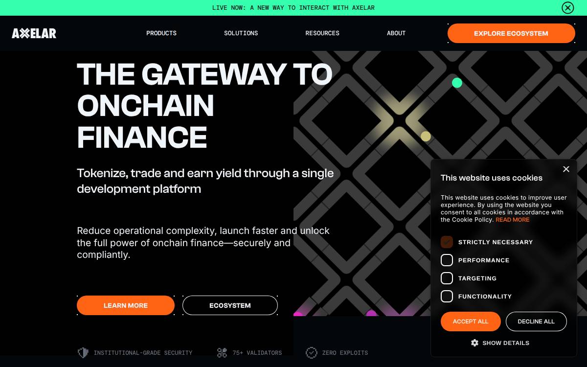 Axelar Network website preview