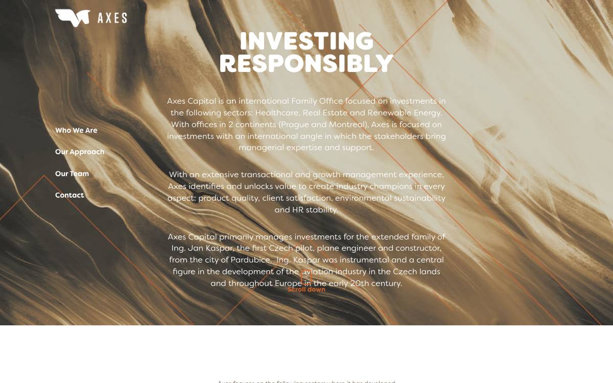 Axes Capital website preview