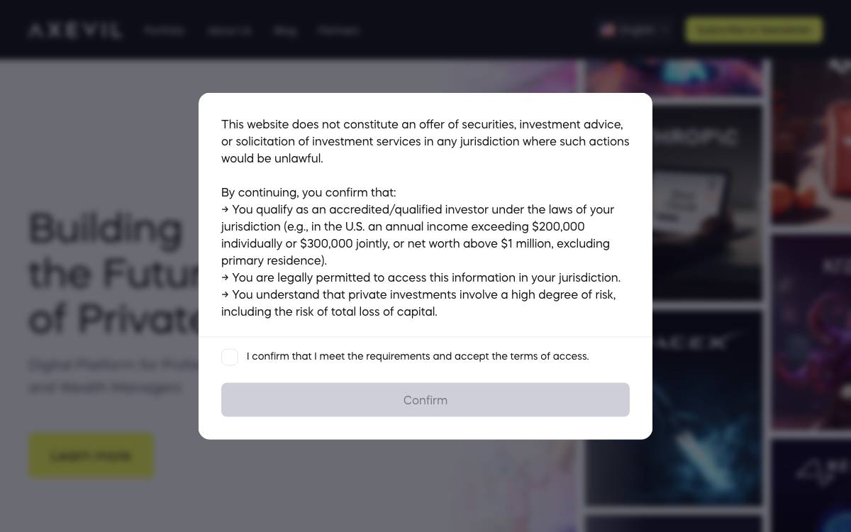 Axevil Capital website preview