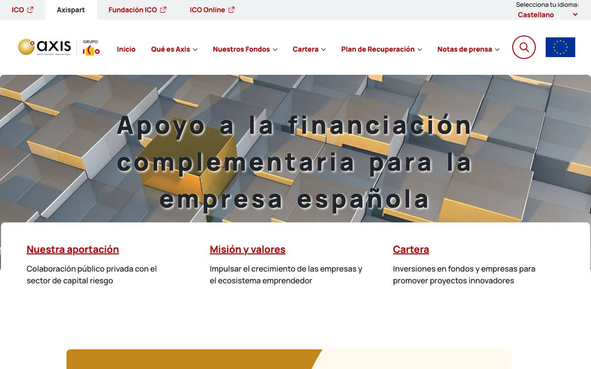 AXIS Participaciones Empresariales website preview