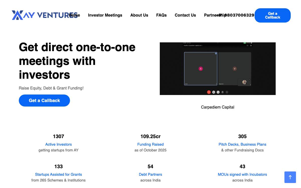 AY Ventures website preview