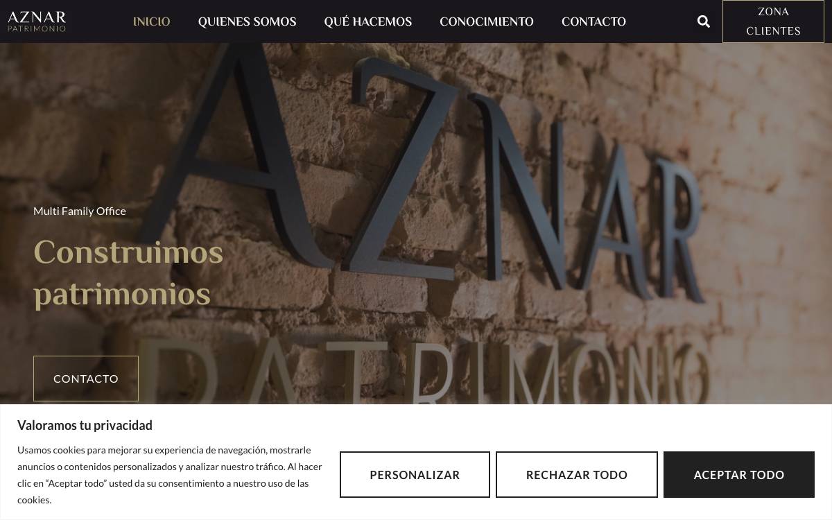 Aznar Patrimonio website preview