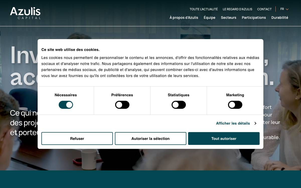 Azulis Capital website preview