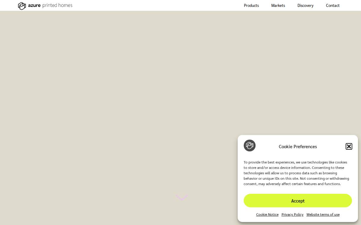 Azure Printed Homes website preview