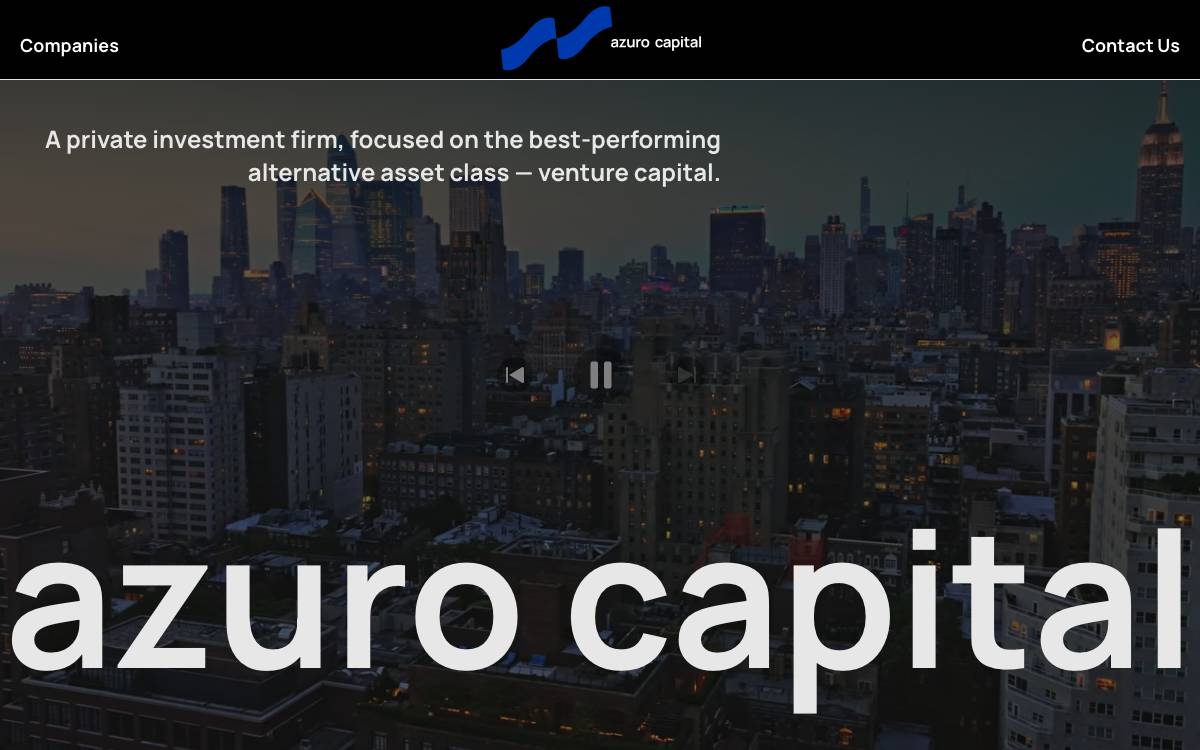 AZURO CAPITAL VENTURES website preview