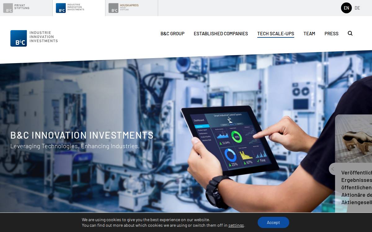 B&C Innovation Investments website preview