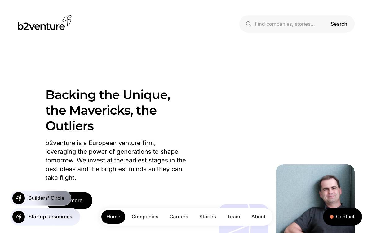 b2venture website preview