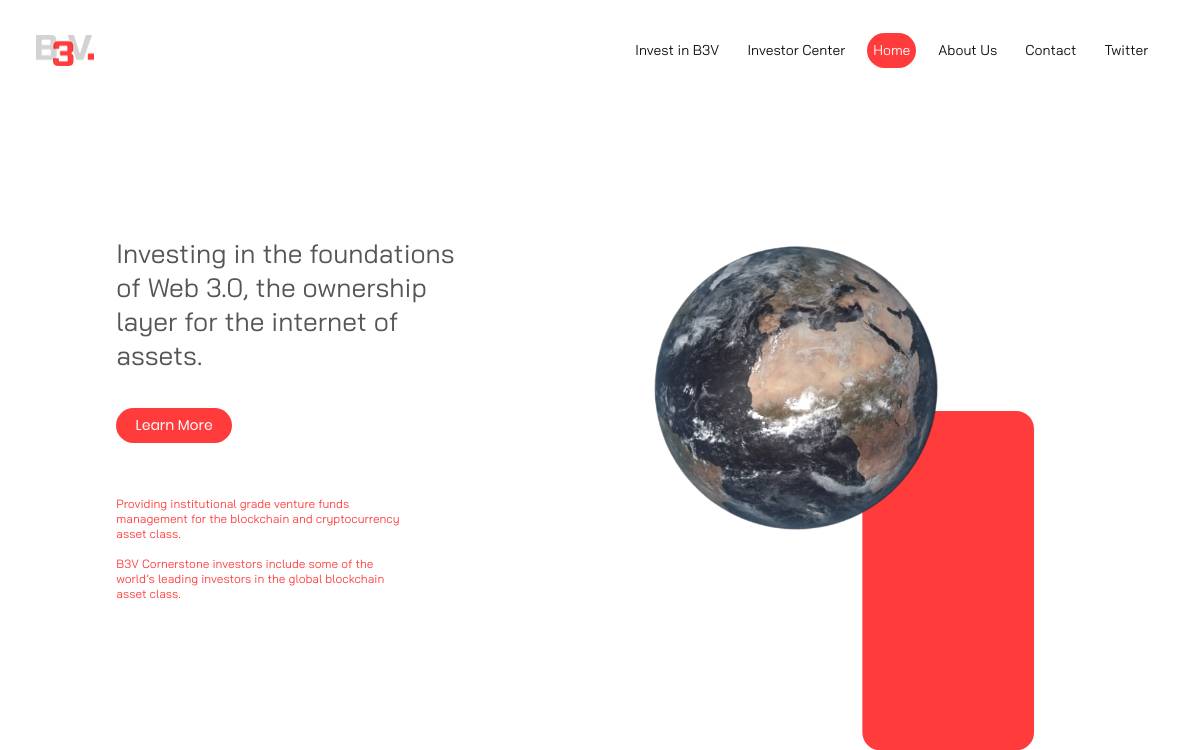 B3V (Block 3 Ventures) website preview