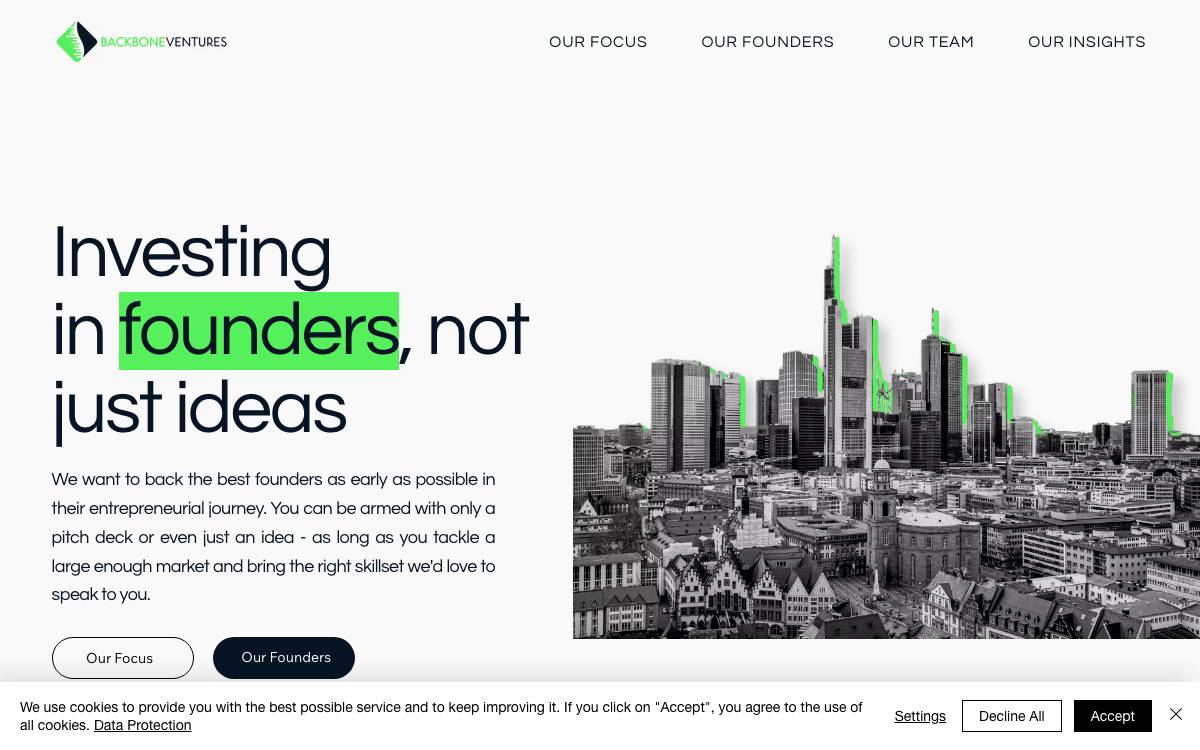 Backbone Ventures website preview