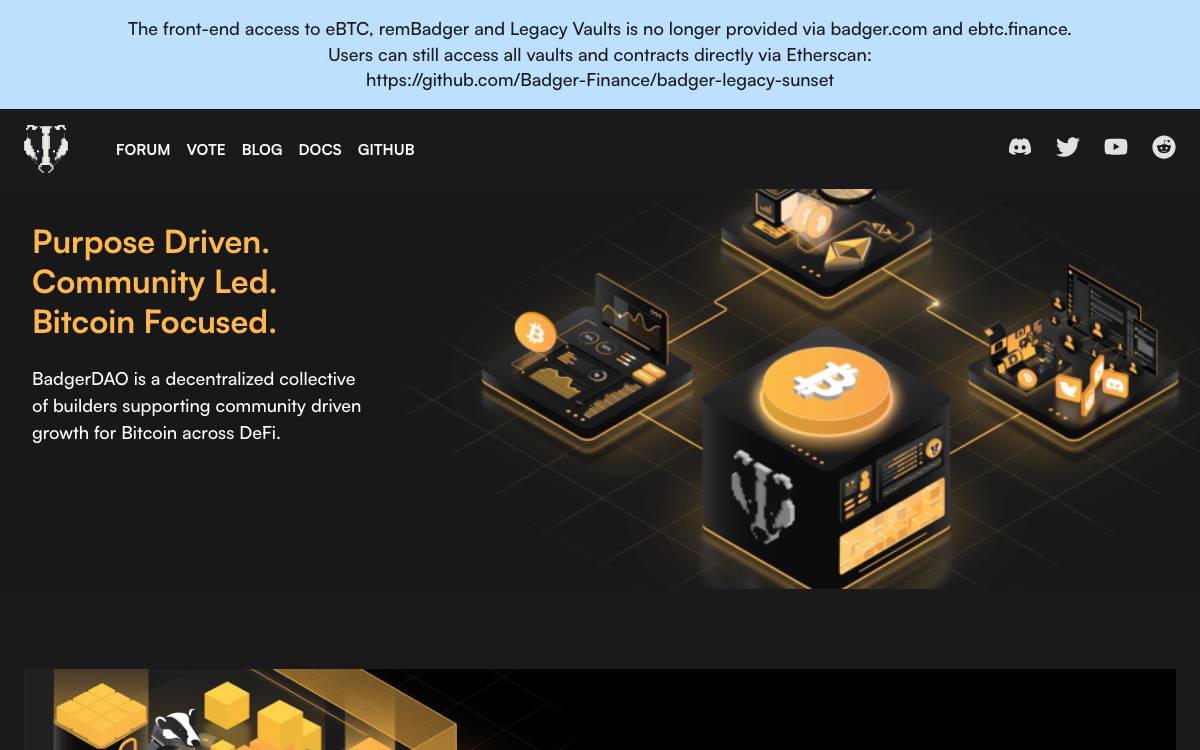 Badger DAO website preview
