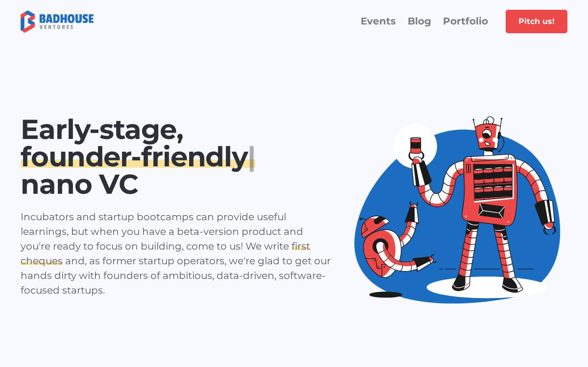 Badhouse Ventures website preview