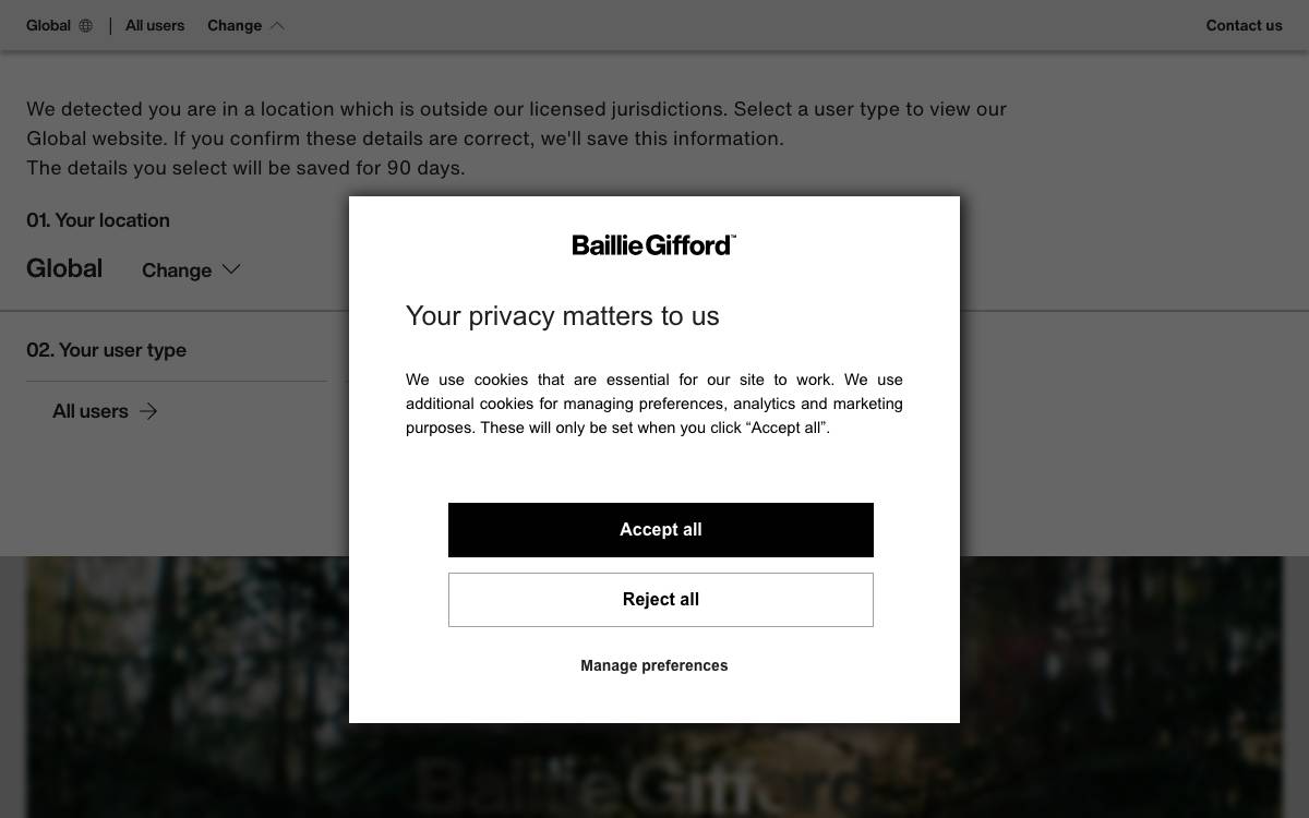 Baillie Gifford website preview