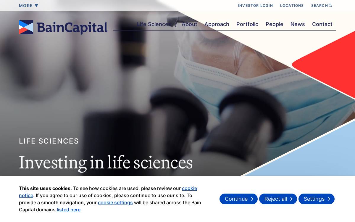 Bain Capital Life Sciences website preview