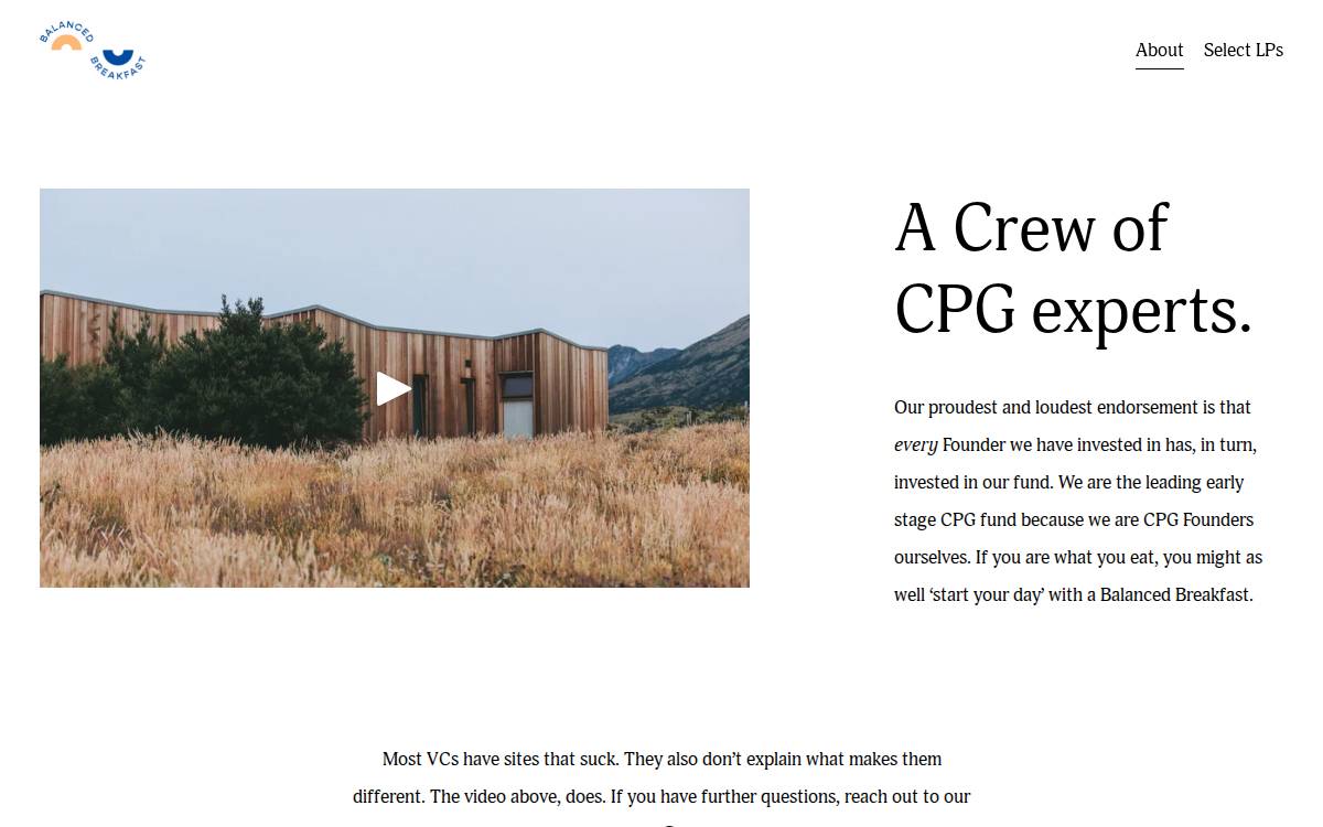 Balanced Breakfast website preview