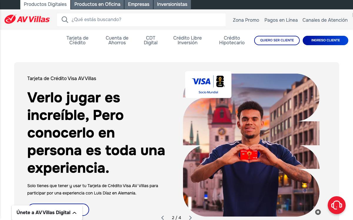 Banco AV Villas website preview