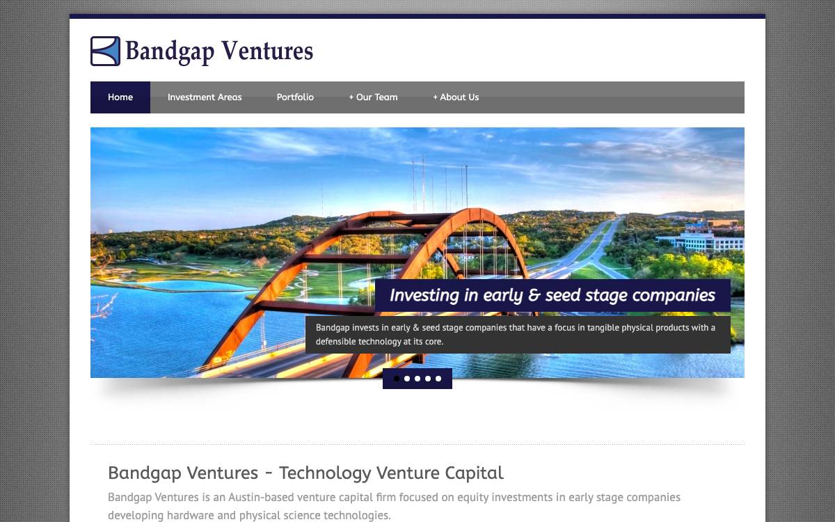 Bandgap Ventures website preview