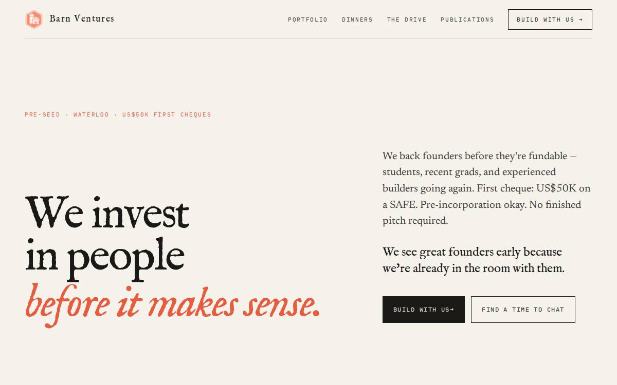 Barn Ventures website preview