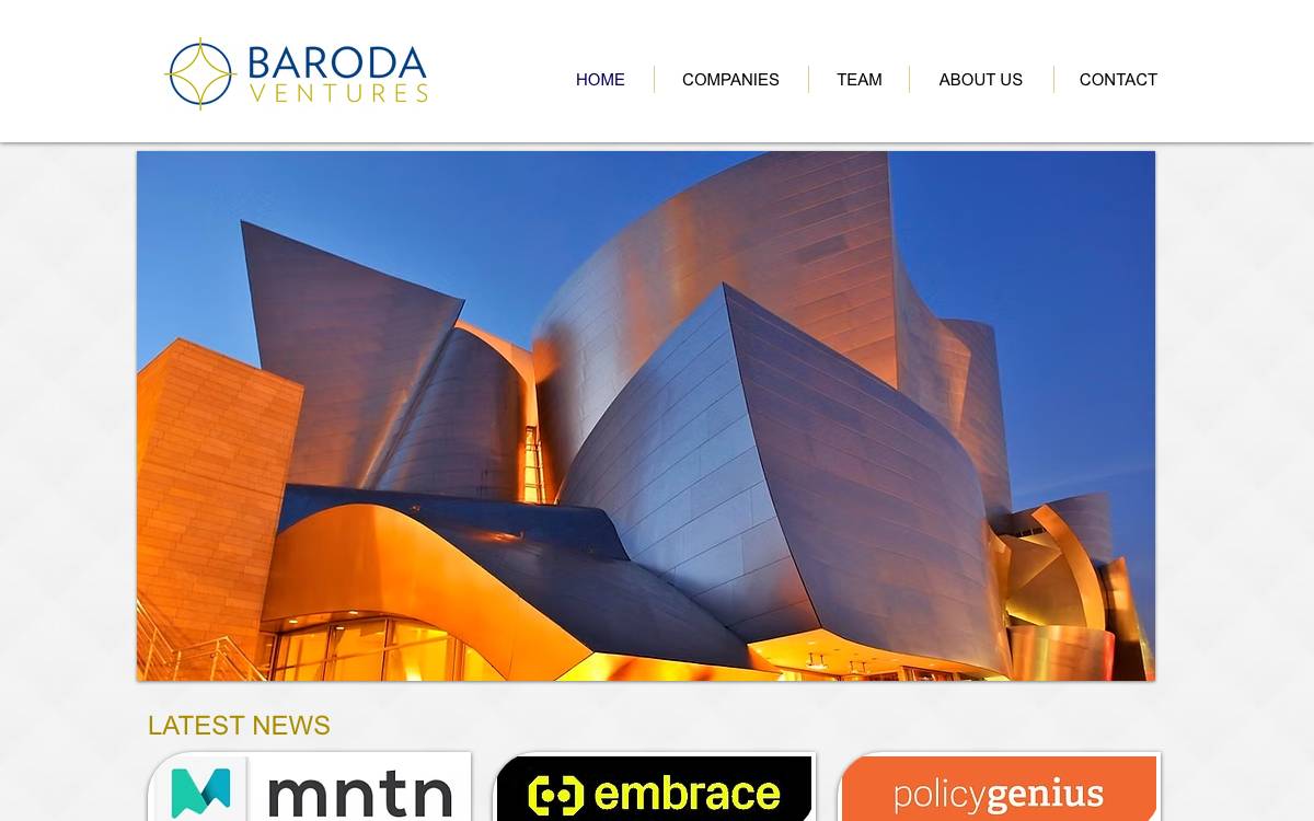 Baroda Ventures website preview