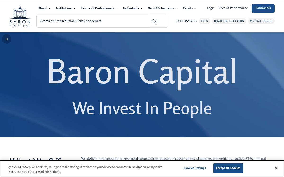 Baron Capital website preview