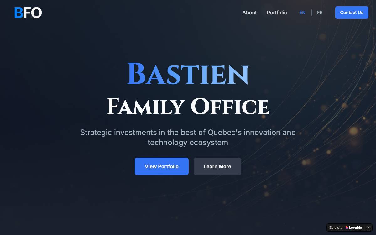 Bastien Family Office website preview