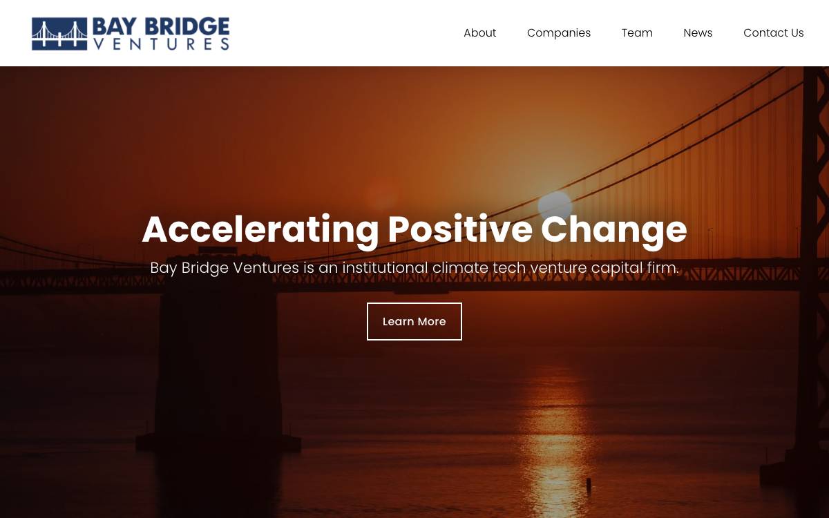 Bay Bridge Ventures Climate website preview